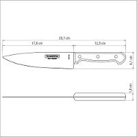 Faca Chef Tramontina Polywood Com Lâmina Em Aço Inox E Cabo De Madeira Tratada Vermelho 7 Tramontina - 4