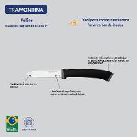 Faca Para Legumes E Frutas Tramontina Felice Lamina De Aco Inox E Cabo Polipropileno Preto 3 Tramontina - 2