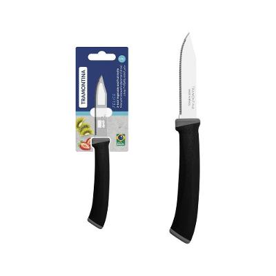 Faca Para Legumes Frutas Tramontina Felice Em Aço Inox Com Fio Microsserrilhado Preto 3 Polegada Tramontina