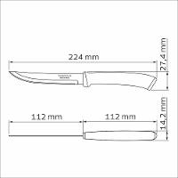 Faca Para Churrasco Tramontina Felice Aço Inox Fio Liso Cabo De Polipropileno Azul 5 Polegadas Tramontina - 3