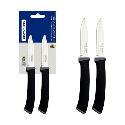 Conjunto De Facas Para Legumes Frutas Tramontina Felice Aço Inox Preto 02 Peças Tramontina