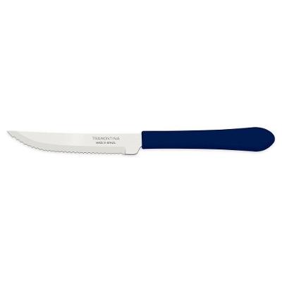 Faca Para Churrasco Tramontina Leme Com Lâmina Em Aço Inox E Cabo De Polipropileno Azul 4 Tramontina