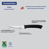 Conjunto De Facas Tomate Tramontina Felice Lâminas De Aço Inox E Cabos Polipropileno Preto 02 Peças Tramontina