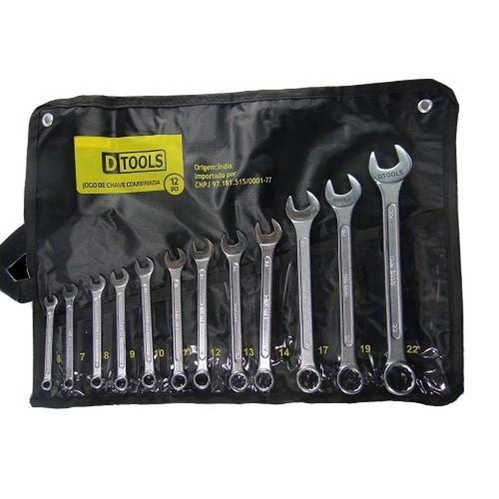 Jogo De Chave Combinada 6 A 22mm (12 Peças) Cromo Vanádio - Dtools - 1