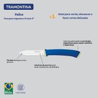 Faca Para Legumes E Frutas Tramontina Felice Com Lâmina Em Aço Inox E Cabo De Polipropileno Azul 3 Tramontina - 2