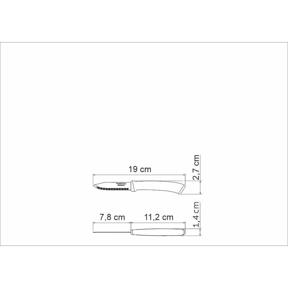 Faca Para Legumes Frutas Tramontina Felice Com Lâmina Em Aço Inox Com Fio Microsserrilhado Azul 3 Tramontina - 3