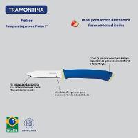 Faca Para Legumes Frutas Tramontina Felice Com Lâmina Em Aço Inox Com Fio Microsserrilhado Azul 3 Tramontina - 2