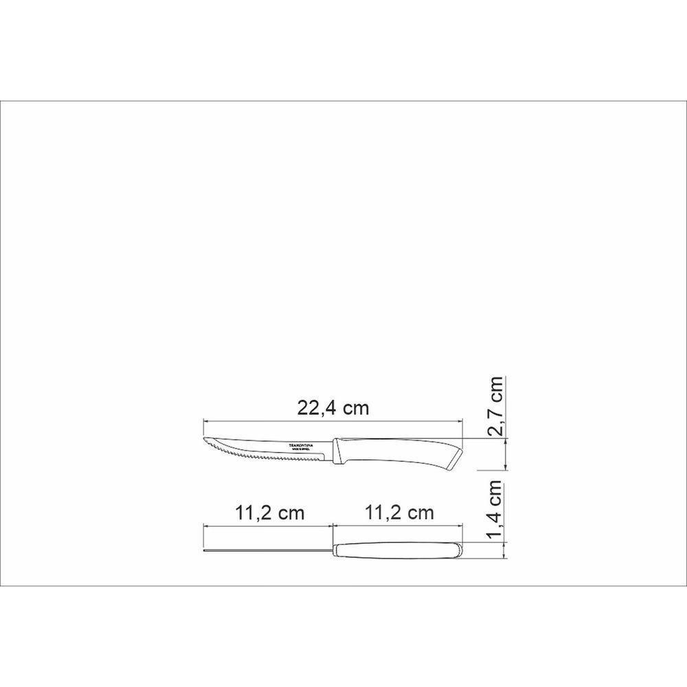 Faca Para Churrasco Tramontina Felice Com Lâmina Em Aço Inox E Cabo De Polipropileno Preto 5 Tramontina - 3