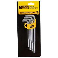 Jogo De Chave Torx Com Guia 9 Peças Longo - Dtools T10/t15/t20/t27/t30/t40/t45/t50 - 3