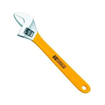 Chave Inglesa 10'' Cabo Emborrachado - Dtools - Medidor Lateral Em Milímetros