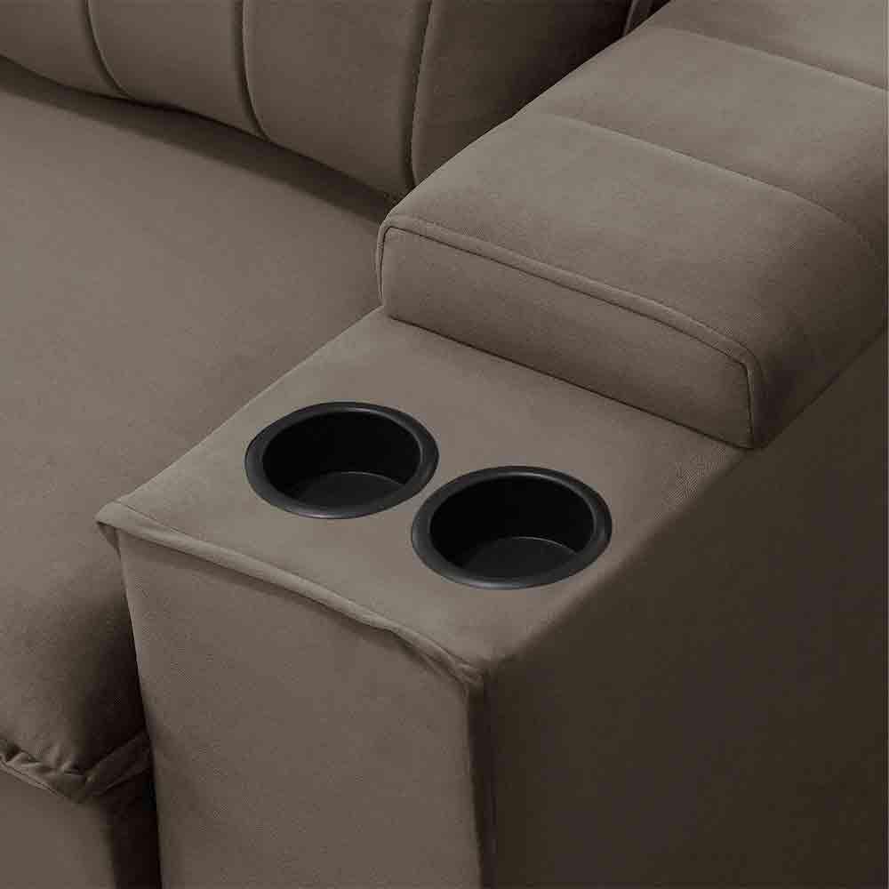 Sofá Retrátil Reclinável 3 Lugares 245Cm Baluart F05 Veludo Castor - 8
