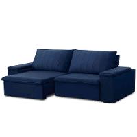 Sofá Retrátil Reclinável 3 Lugares 225Cm Baluart F05 Veludo Azul - 8