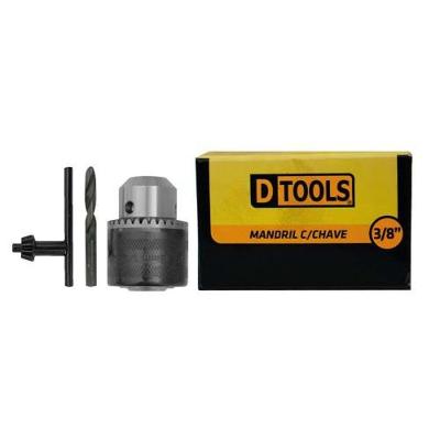Mandril Com Chave 3/8'' Para Brocas De 0,8mm A 10mm - Ideal Para Madeira, Metal E Plástico