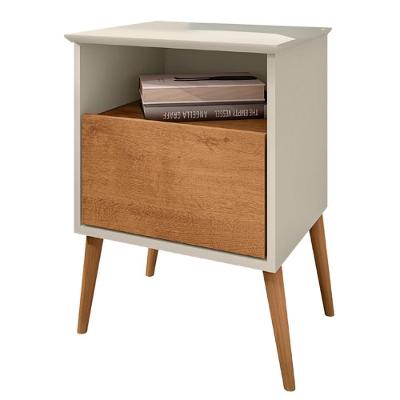 Mesa De Cabeceira 1 Gaveta 45 Cm Cancun Bechara Off White Naturalle