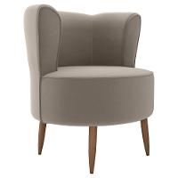 Poltrona Decorativa Pes Palito Savana Veludo Milani Store Marrom Claro - 1