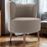 Poltrona Decorativa Pes Palito Savana Veludo Milani Store Marrom Claro - 2