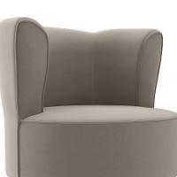 Poltrona Decorativa Pes Palito Savana Veludo Milani Store Marrom Claro - 6