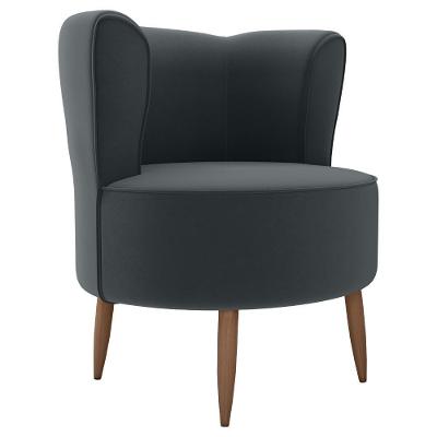 Poltrona Decorativa Pes Palito Savana Veludo Milani Store Cinza