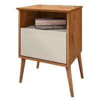 Mesa De Cabeceira 1 Gaveta 45 Cm Cancun Bechara Naturalle Off White - 1