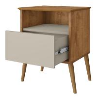 Mesa De Cabeceira 1 Gaveta 45 Cm Cancun Bechara Naturalle Off White
