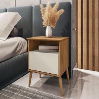 Mesa De Cabeceira 1 Gaveta 45 Cm Cancun Bechara Naturalle Off White - 6