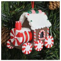 Kit 6 Enfeites Pendentes Para árvore De Natal Trem Iluminado 9cm - 1