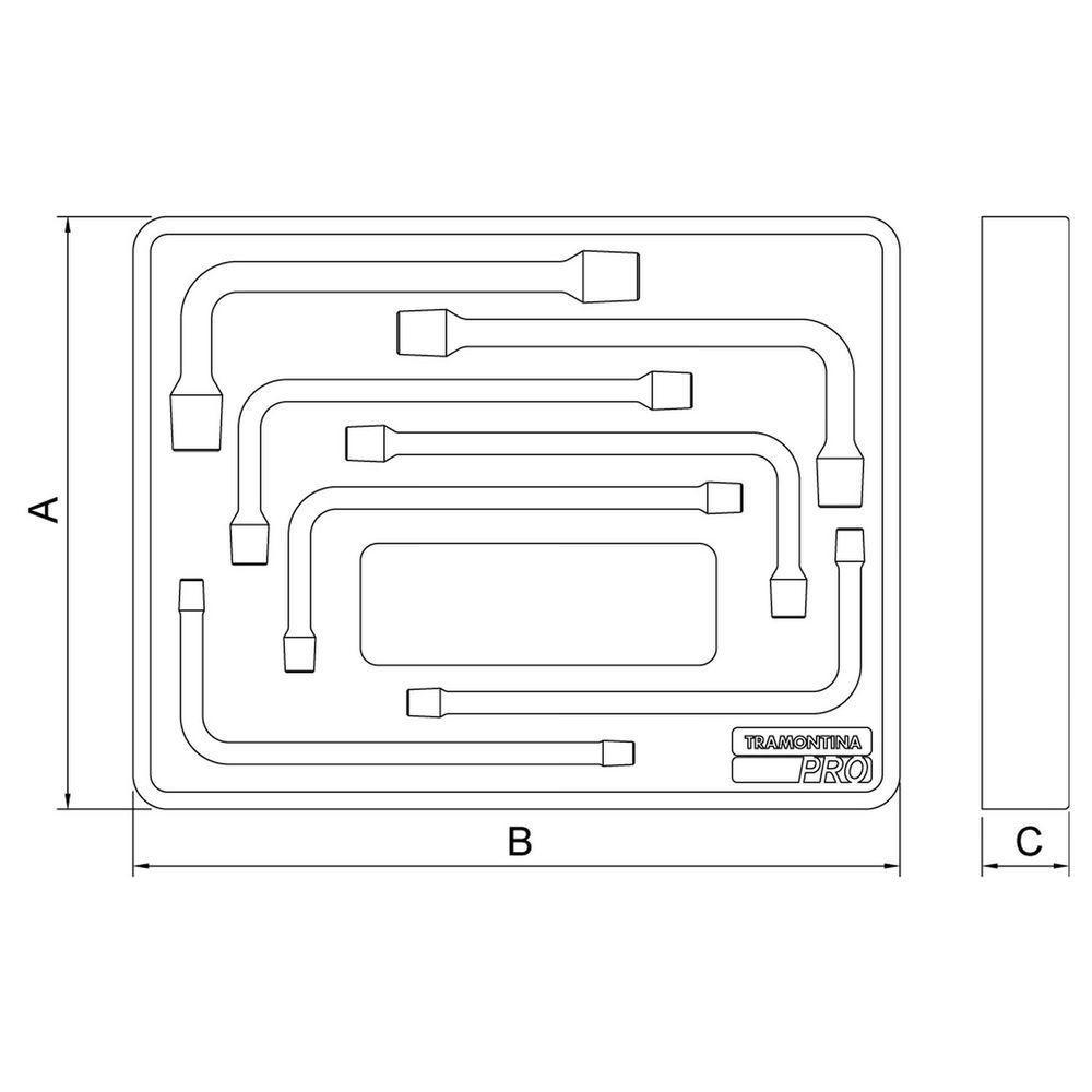 Módulo Chaves Biela 7 Peças - Polegadas Tramontina Pro Orgnizador Ferramentas Gavetas Armários Tramontina - 3