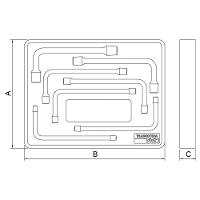 Módulo Chaves Biela 7 Peças - Polegadas Tramontina Pro Orgnizador Ferramentas Gavetas Armários Tramontina - 3