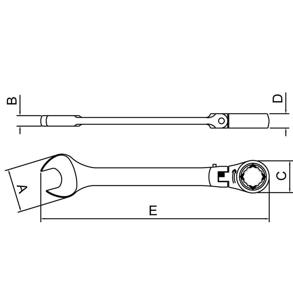 Chave Combinada Com Catraca Cabeça Flexível 12 Mm Tramontina - 3