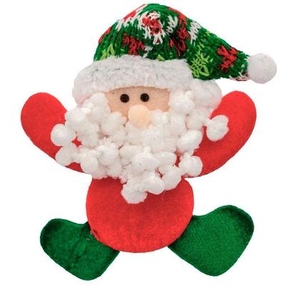 Kit 10 Enfeites árvore Natal Pendente Papai Noel Xadrez 16cm