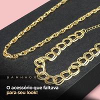 Relógio Feminino Dourado Banhado Strass + Colar + Pulseira Original Qualidade Premium Presente Moda - 5