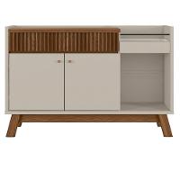 Balcão Buffet 133cm Bar Espelhado 2 Portas 1Gaveta off White - 2