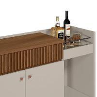 Balcão Buffet 133cm Bar Espelhado 2 Portas 1Gaveta off White - 6