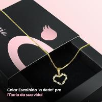 Relogio Feminino Digital Banhado Aço Inox + Colar Coração Moda Casual Qualidade Premium Stras Preto - 6