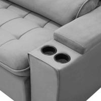 Sofá Retrátil Reclinável 3 Lugares 250Cm Ginevra F05 Veludo Prata - 9