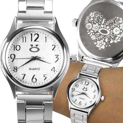 Relogio Feminino Aço Inox Qualidade Premium Coração Prata Presente Casual Social Original Moda