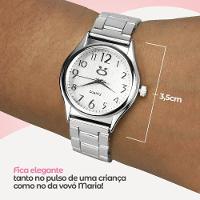 Relogio Feminino Aço Inox Qualidade Premium Coração Prata Presente Casual Social Original Moda - 2