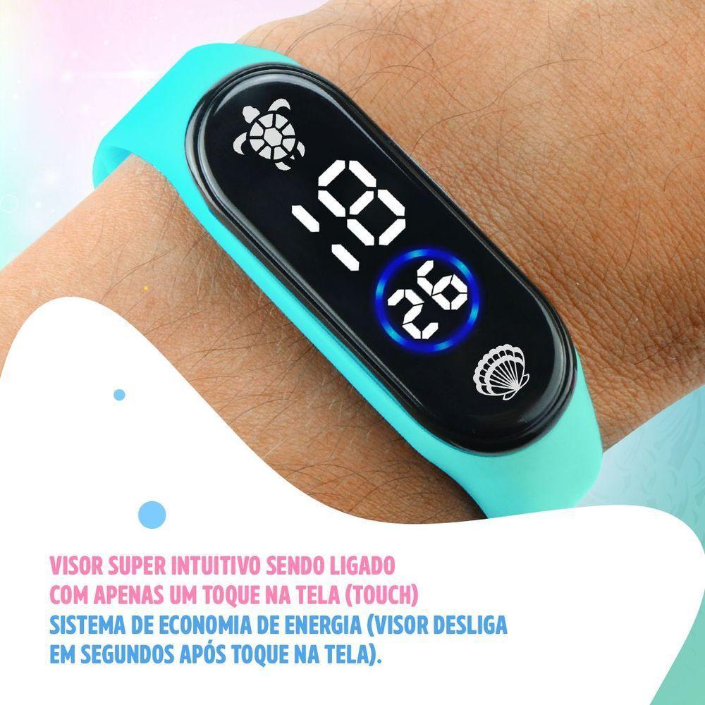 Relógio Digital Infantil Prova Dagua + Bracelete Pulseira Ajustavel Proteção Uv Resistente Criança - 2