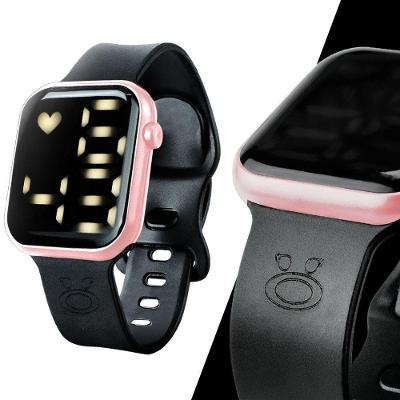 Relógio Feminino Rosa Digital Prova D'água Silicone Quadrado Ajustavel Led Original Moda