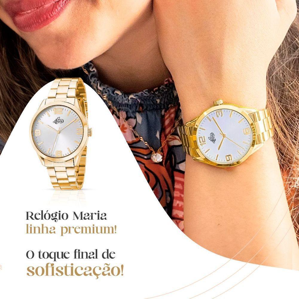 Relogio Feminino Dourado Aço Casual Edição Limitada Social Inoxidavel Moda Original Presente - 5