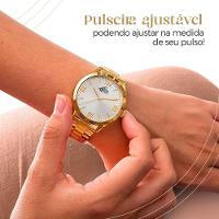 Relogio Feminino Dourado Aço Casual Edição Limitada Social Inoxidavel Moda Original Presente - 2