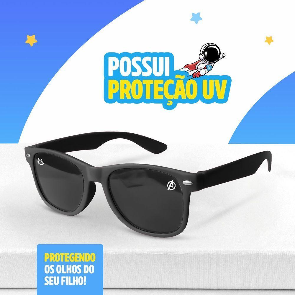Relogio Digital Infantil Azul + Oculos Proteção Uv + Colar Led Qualidade Premium Silicone Preto - 2