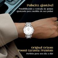 Relogio Feminino Aço Prata + Brincos + Caixa Inoxidável Presente Social Ponteiro Ajustavel Garantia - 6