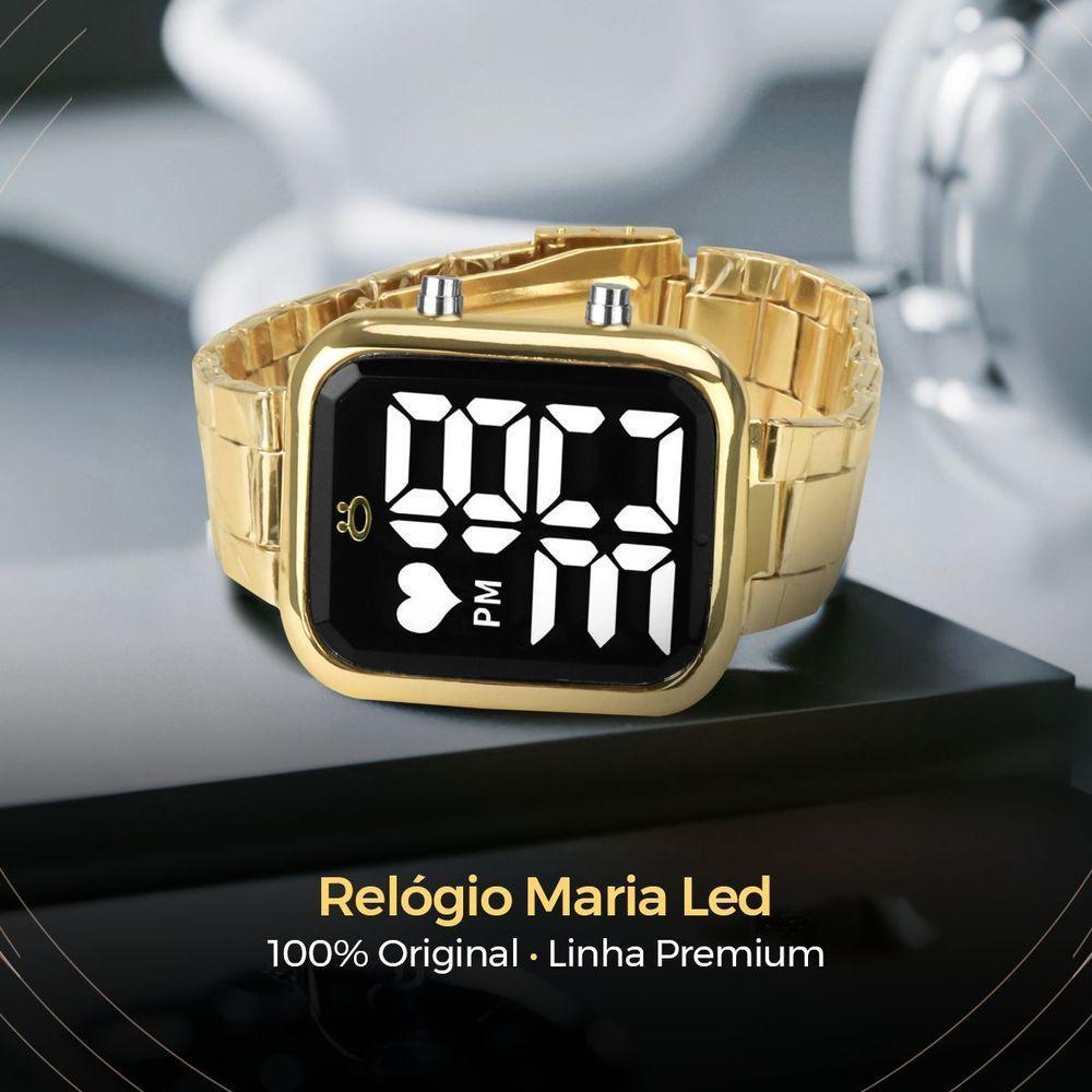 Relogio Feminino Digital Dourado + Caixa + Pulseira Pandora Moda Qualidade Premium Social Casual - 4