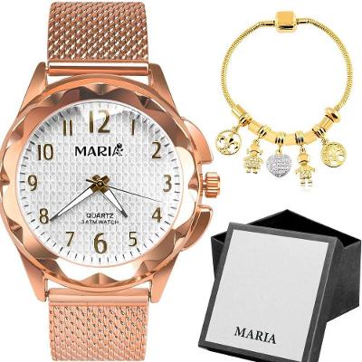 Relogio Feminino Rosê Aço Inox Original Presente Edição Limitada Qualidade Premium Social Moda