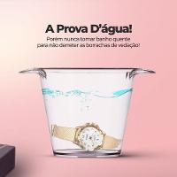 Relogio Feminino Prova Dagua Dourado Aço + Pulseira + Caixa Moda Pandora Inoxidável Silicone Casual