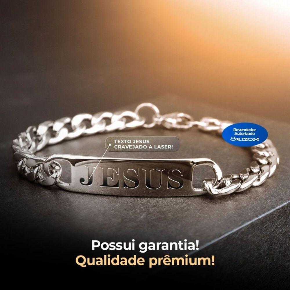 Relogio Masculino Aço Inoxidavel Prata + Pulseira Pai Nosso Presente Analogico Casual Original - 7