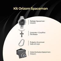 Relogio Masculino Aço Inox Prata + Caixa + Pulseira Analogico Social Presente Original Casual Preto - 2