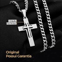 Relogio Masculino Aço + Pulseira + Cordão Social Religioso Ajustavel Presente Catolico Original - 5