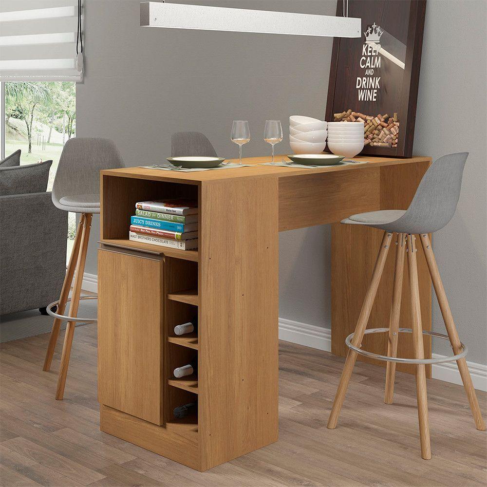 Bancada Ilha Gourmet Para Cozinha 136 X 92cm Mdp Menu Móveis Carvalho - 1